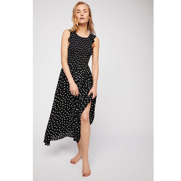 Free People Chambray Butterflies Midi Dress S - Picture 3 of 6